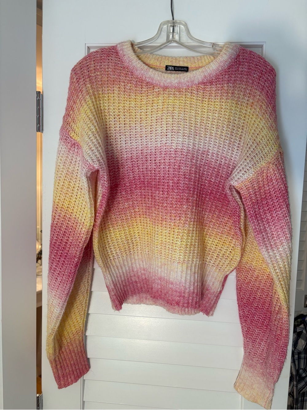 Zara Pink and Yellow Gradient Crewneck Sweater